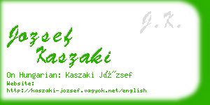 jozsef kaszaki business card